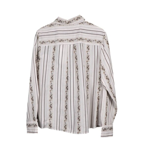 White Stag VTG Button Up Shirt XL 16 18 Womens NEW Striped Floral Green Beige - Picture 6 of 6